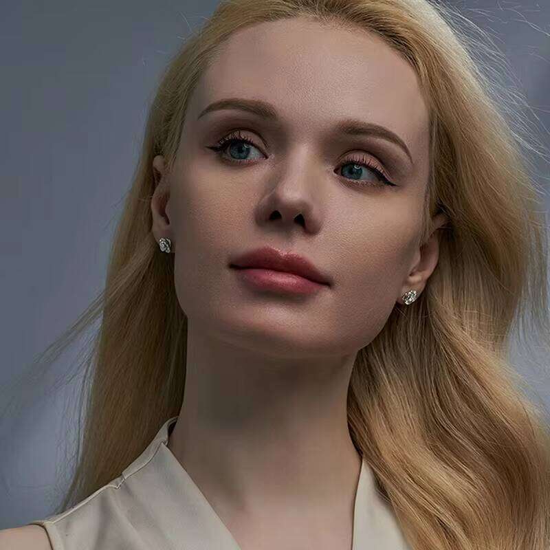 2024 Newest Customized Moissanite S Earrings Women's Unique Design Party Sparkling Shining Jewelry