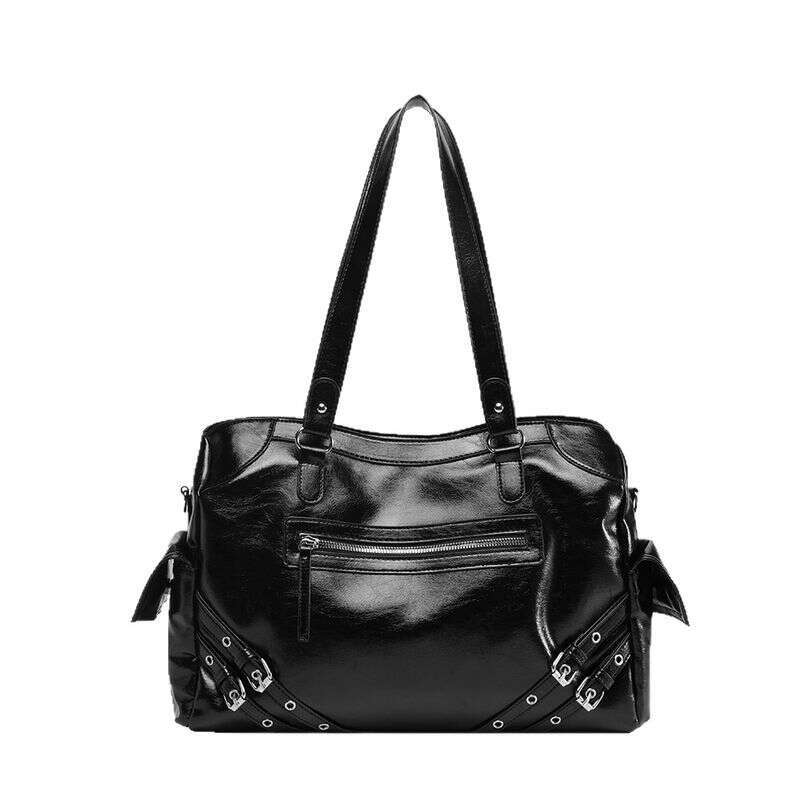 Korean INS Rivet Design Tote For Women 2025 Summer New Large Capacity Motorcycle Hot Girl Style Crossbody Bag