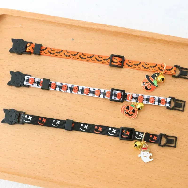 Adjustable Halloween Pet Collars Dog Necklace Kitten Puppy Pendant Pet Products Cat Accessories Halloween Decoration