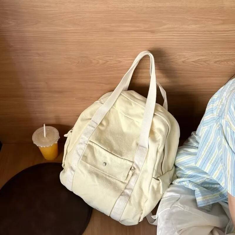 Leisure Sport Classic Style Backpacks Solid Zipper Large Capacity Canvas Durable Shoulder Bags for Unisex Retro Casual Tote high-quality