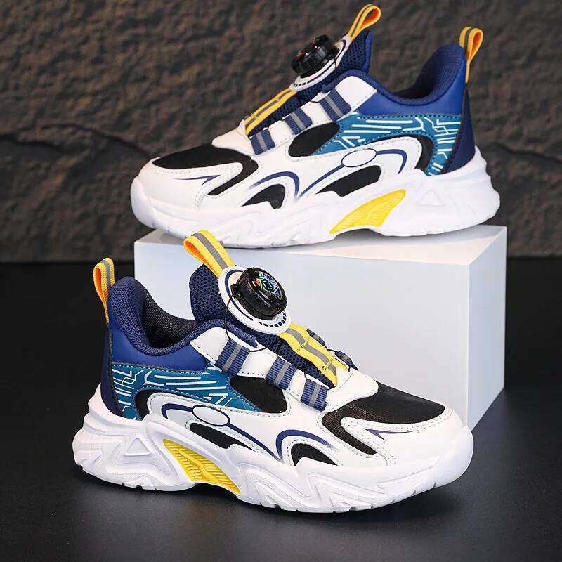 Design Children Size 28-39 Fashion Autumn New Kids Daily Walking Tennis Shoes Sports PU Leather Boy Sneaker