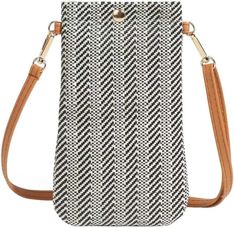 Crossbody Phone Bag for Women Ladies Small Crossbody Shoulder Straw Bag Cellphone Bags Purse WalletW250911