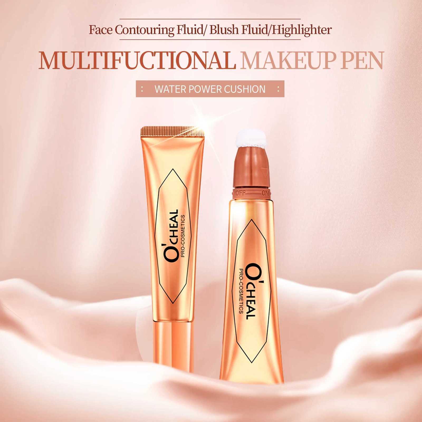 OCHEAL 6color Face Liquid Blusher Cream Facial Cheek Eye Press Brush Head Highlighter Powder Blusher Contouring Makeup Cosmetic W250911