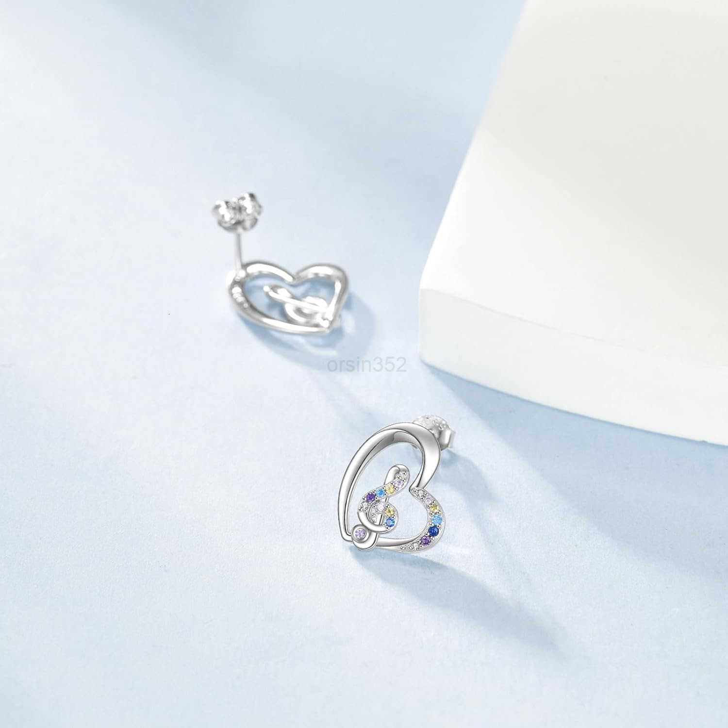 Music Earrings Studs for Women S925 Sterling Silver Musical Note Earring Gift Musical Gift for Music LoversW250911