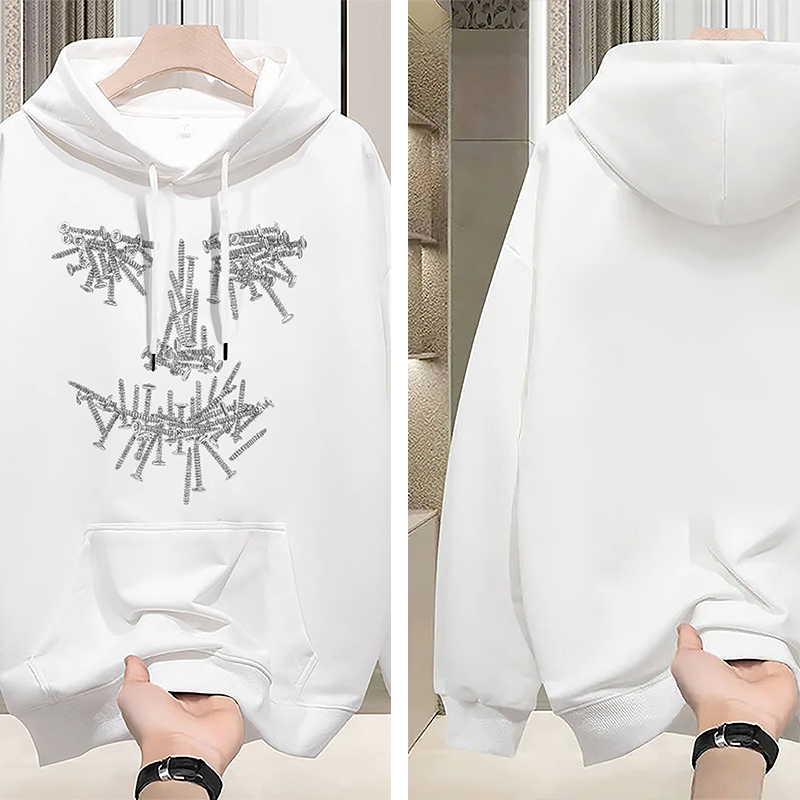 Men Women Hoodie Autumn Winter Casual Pullover Sweatshirt Warm Loose Fit Long Sleeve Hooded Tops