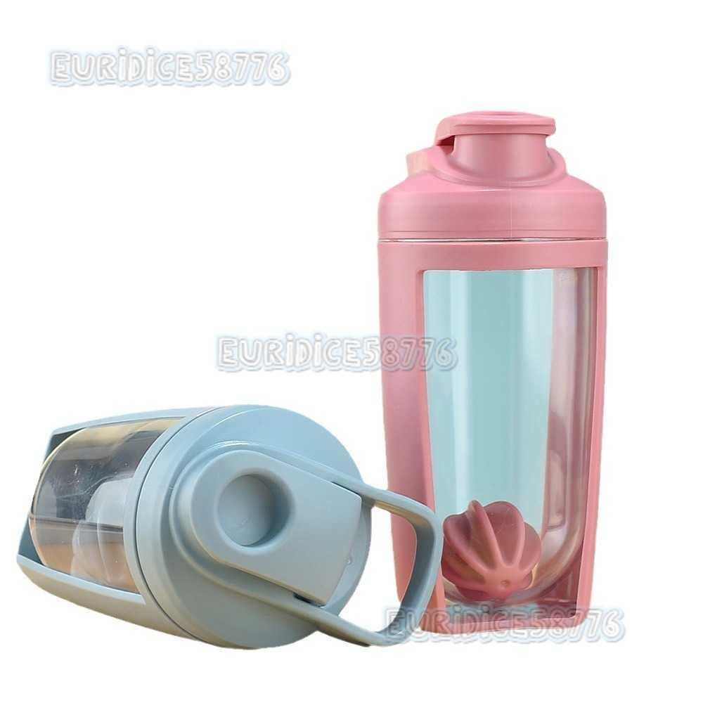 Creative Portable Doublelayer Shaker Cup Outdoor Large Capacity Fitness Sports Portable Protein Powder Mixing Plastic Water Bottle H250911
