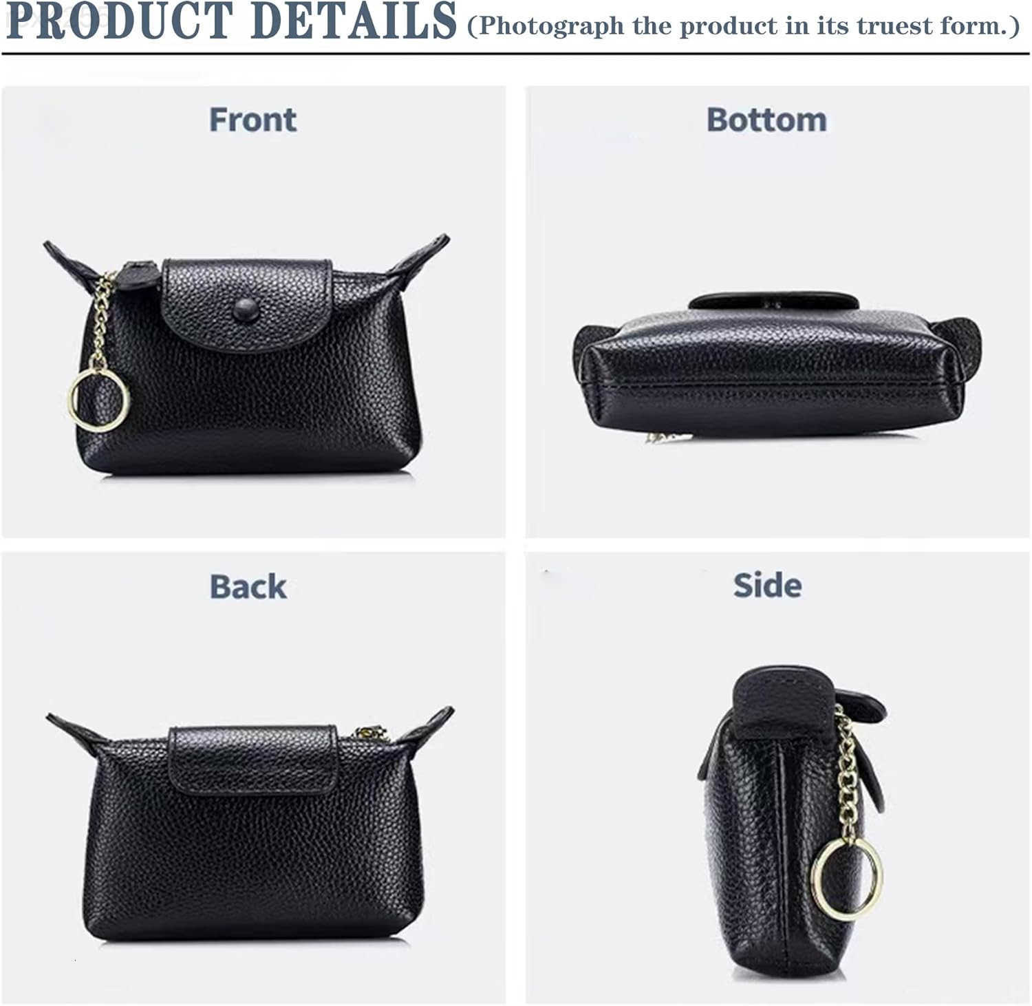 Womens Green Leather Coin Purse with Keychain Small Zipper Pouch for Fashionable WalletW250911