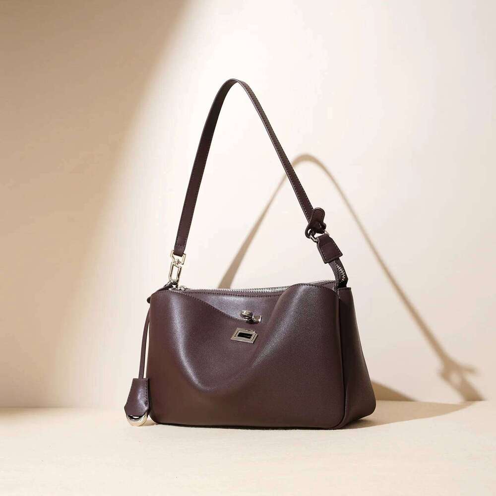Women's Handbag 2025 New Light Classic Genuine Leather Shoulder Unique Top Handle Bag Stylish Versatile Lock Closure 250805 250805