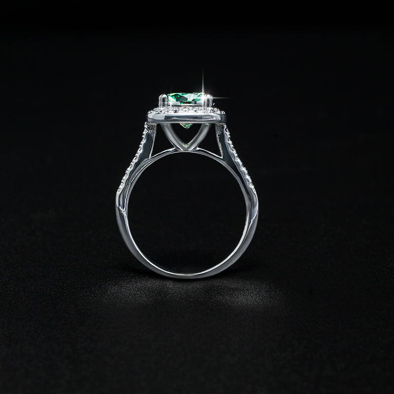 MT GRA Certificate 1 CT Moissanite Engagement Ring 925 Sterling Silver Birthstone Colors, Simulated Diamond Ring for Women, Wedding Ring Christmas Jew