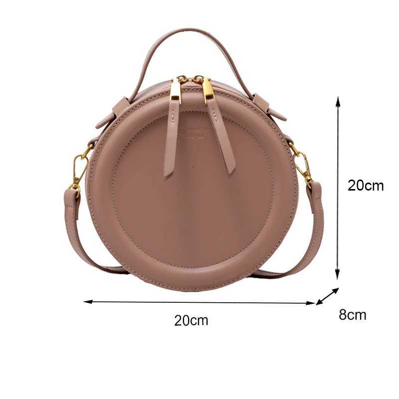 Solid Color PU Leather Shoulder Bag Crossbody Bag For Women Round Small Handbag Fashion Designer Bags Female Zipper Purses Z250911