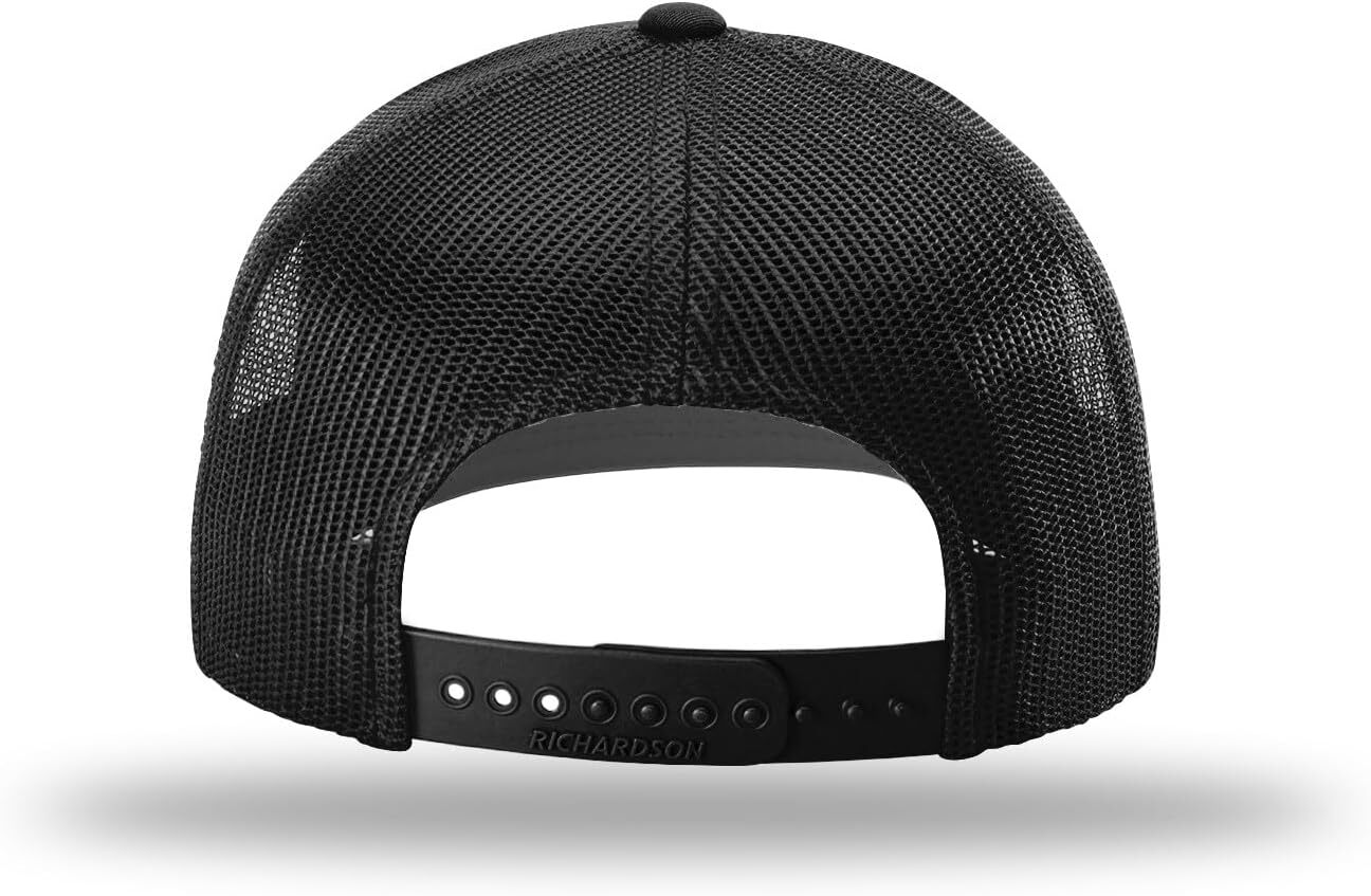 112 Trucker Premium Baseball Cap, Adjustable Snapback Hat - Structured Six Panel Richardson Blank Hats