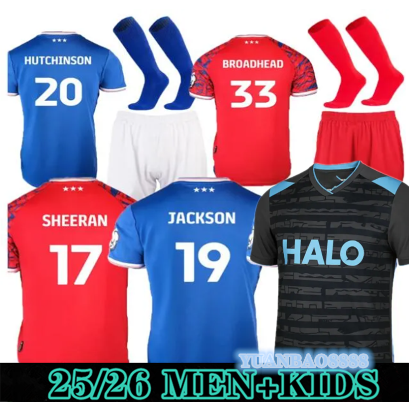 25 26 IpswichS HIRST Soccer Jerseys Town LADAPO GREAVES SHEERAN DAVIS HARNESS BURNS 2024 2025 BROADHEAD JOHNSON Home Away Football Shirt adult Men Kids kit