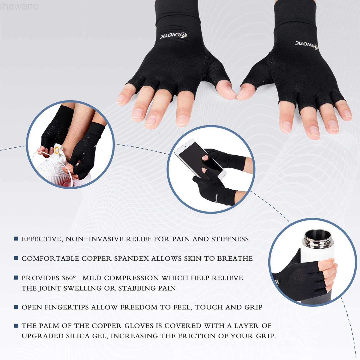 Arthritis Gloves for Women Men Fingerless Breathable Moisture Wicking Arthritis Compression Gloves for Relieving Carpal Tunnel Aches Rheumatoid Pains 