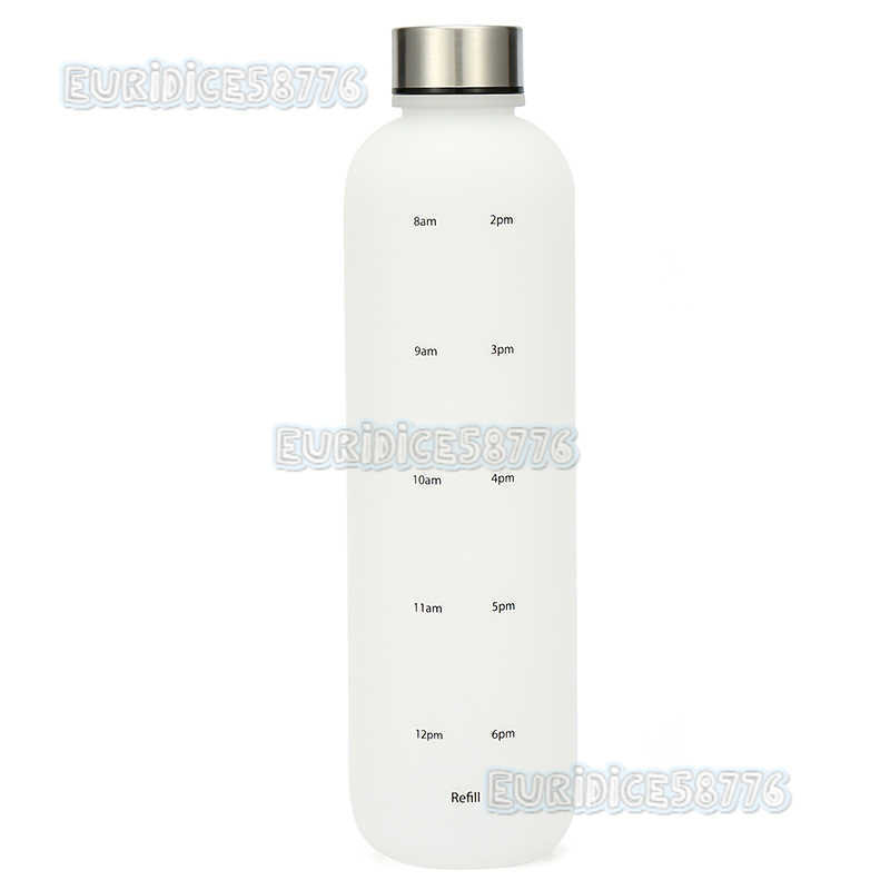 1000ml High Temperature Resistant Gradient Colorful Plastic Cup Space Cup Fitness Sports Water Bottle with Time Marker H250911