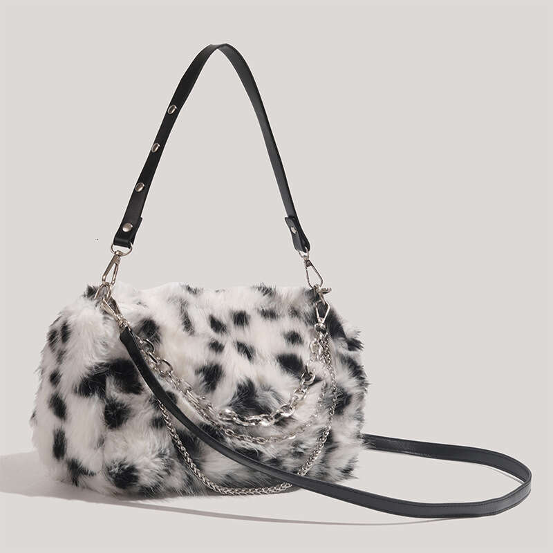 Fashion Leopard Print Underarm 2025 New High-end Chain Designer Bags Crossbody Bag Plush Single Shoulder Women