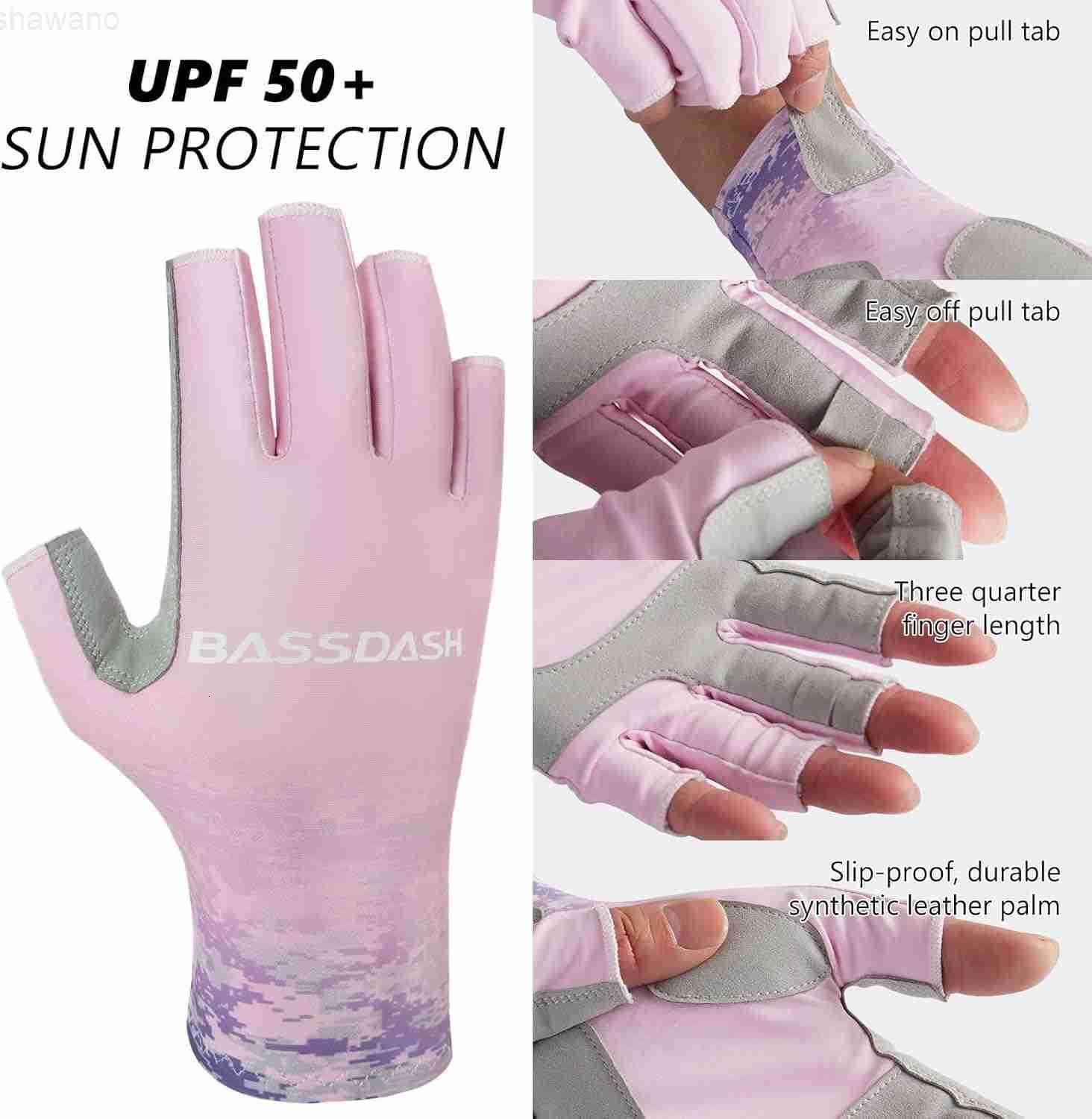 Womens Fishing Gloves UV Sun Protection Fingerless Gloves for Kayaking Paddling Hiking Cycling Driving Shooting TrainingW250910