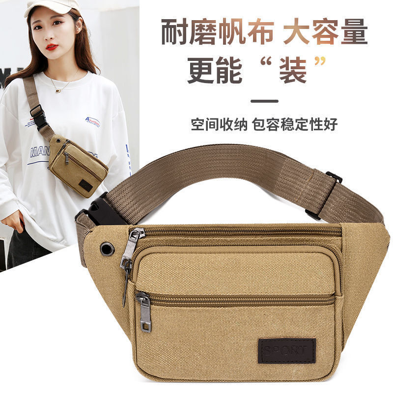 Waist Bag Large Capacity Men S Canvas Luxury Bag Crossbody Designer Bag Unisex Construction Site Free Shipping Business Large Capacity Outdoor Sports 