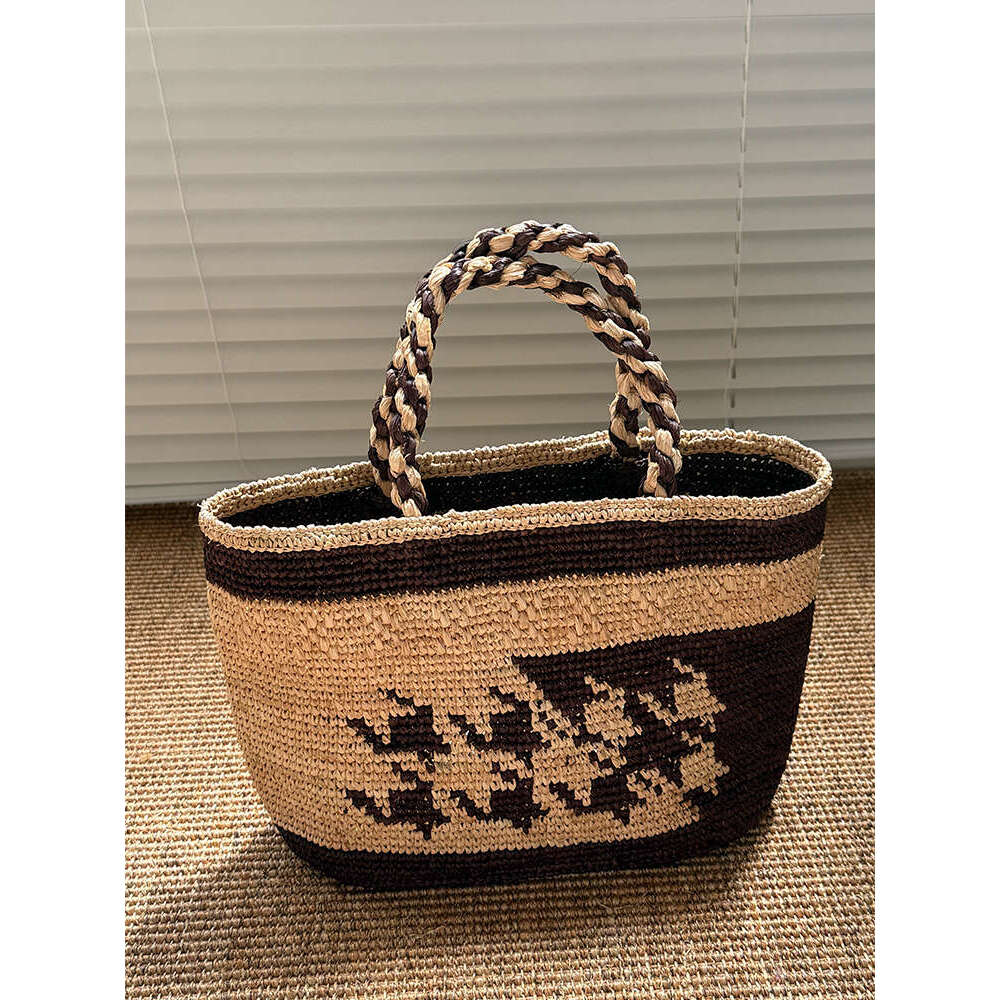 Designer Bag Tote Bag Shoulder Bag New Woven Beach French Style Single Shoulder Handheld Basket Handwoven Raffia Small Tote Bag