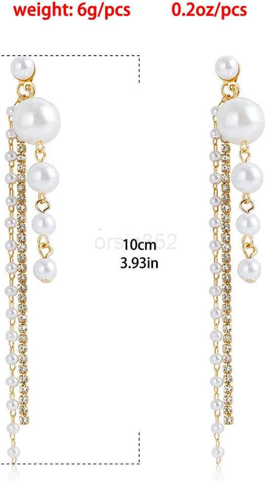 Beaded Pearl Drop Dangle Earrings for Women Charm Crystal Pearls Zircon Long Tassel Stud Earring Dangling Exquisite Prom Party Jewelry GiftsW250911