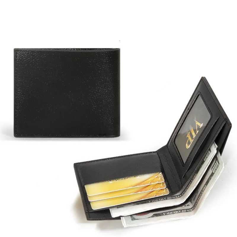 1PC Mens Pu Leather Wallet for Men Wallets Black Short Black Money Coin Credit Card Walet Business ID Card Purse Bags W250911