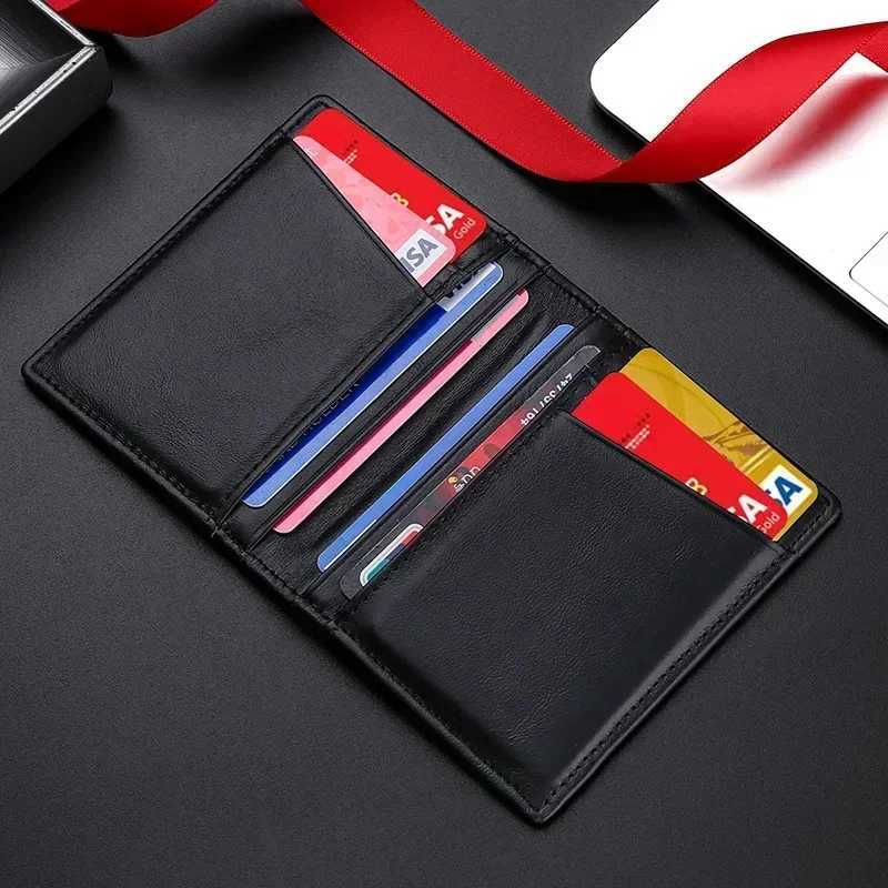 Ultra Thin Soft Wallet 100 Genuine Leather Mini Credit Card Holder Wallet Multi Card RFID Slim Small Card Holder Mens Wallet W250911