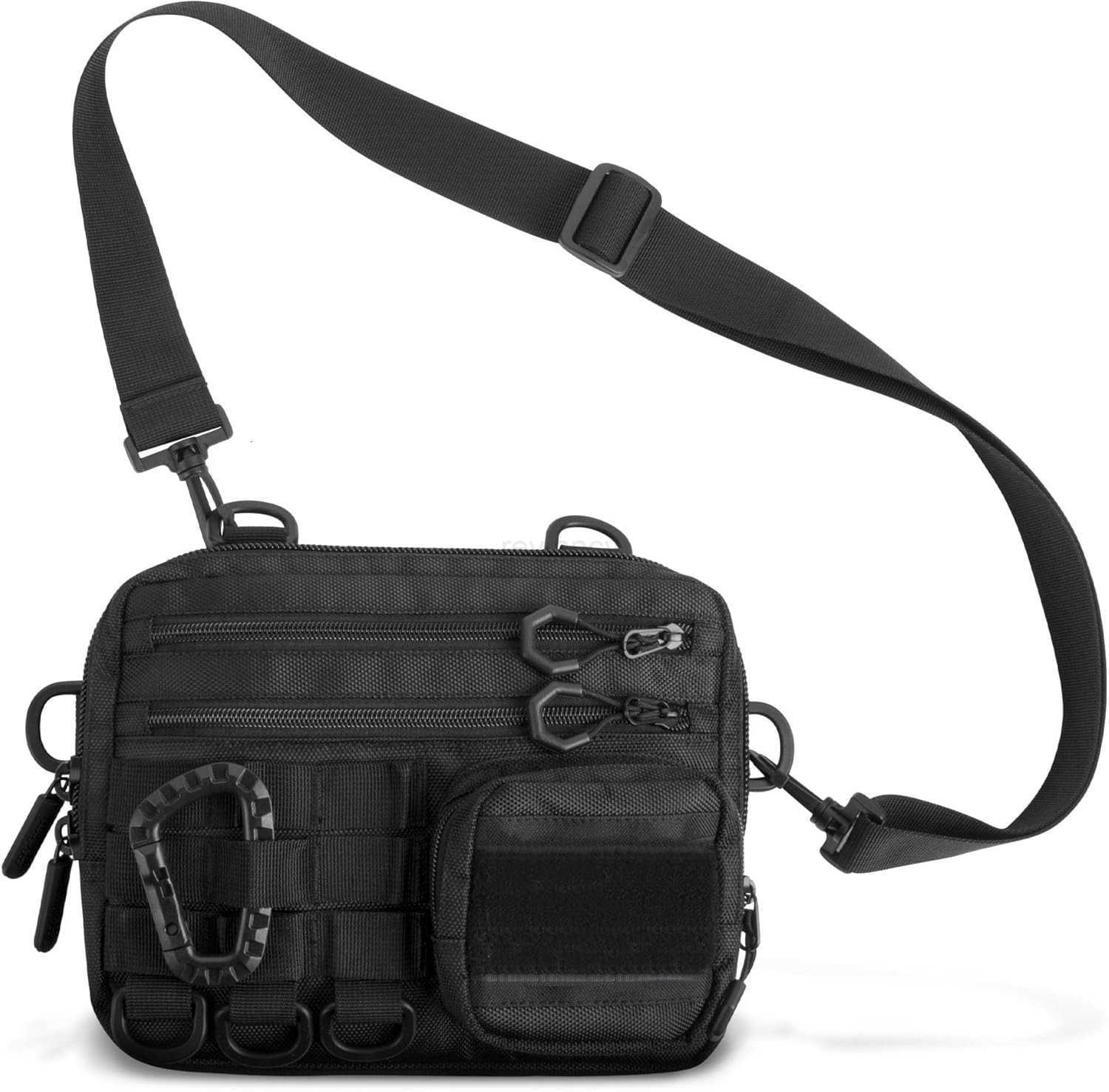 Black Small Tactical Messenger Bag For Men This EDC Has Multiple Ways to Carry as Sling Shoulder Crossbody WaistW250911