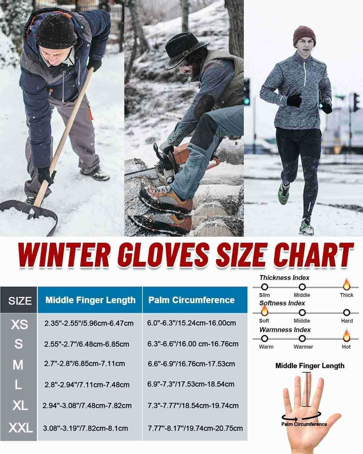 Waterproof Gloves for Cold Weather for MenWomen Thick Winter Gloves with 3M Thinsulate Thermal Warm Snow GloveW250911