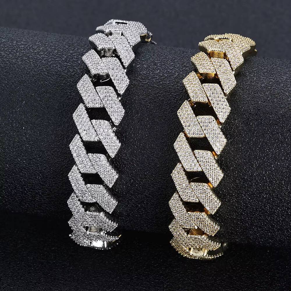 NUOYA Unisex White Gold Plated Brass Micro Pave Zircon Necklace Shiny Diamond Link Iced Jewelry Pearl Money Bag Chain Gift Women