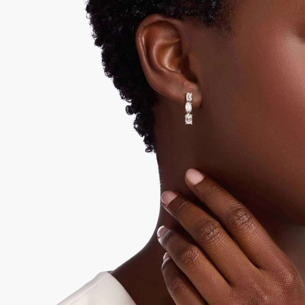 Elegant Sterling Round Moissanite Dangles Classic Sier Droop Earrings with