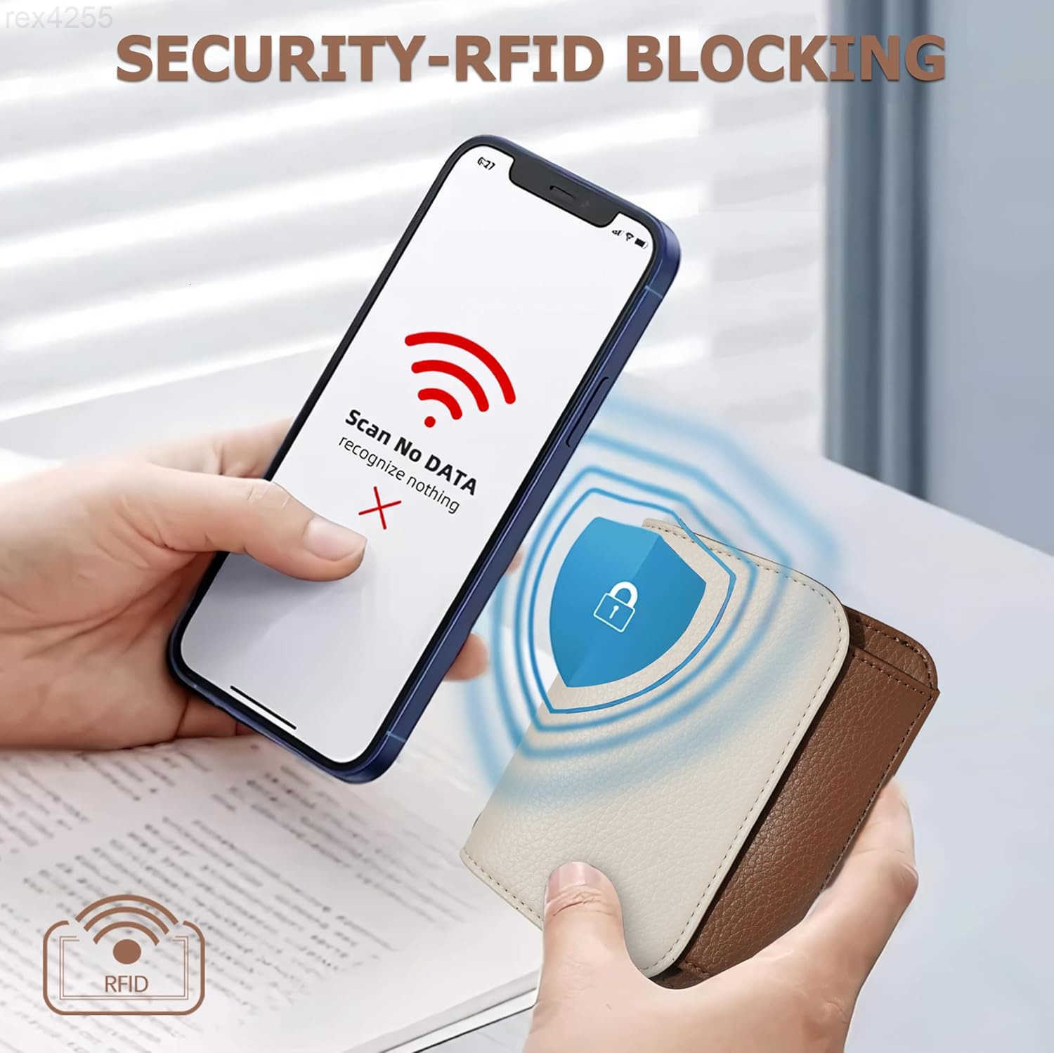 Small RFID Wallet for WomenSlim Wallet with Keychain TriFold Credit Card Holder Wallet with Zipper Coin Pocket and ID Window Mini Wallet for Travel or