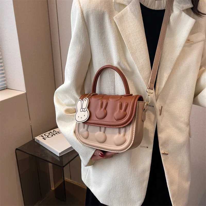 Mini Small Square Bag For Women Embossed Handbag Cute Cartoon Rabbit Crossbody Bag Lady Girls Phone Purse Travel Top Handle Tote W250911