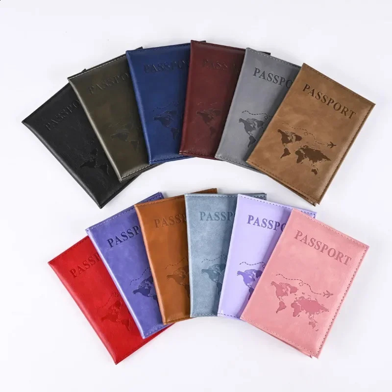 Passport Holder Wallet Cover Travel Essentials Pu Leather Card Case International Travel Accessories for WomenMen250906