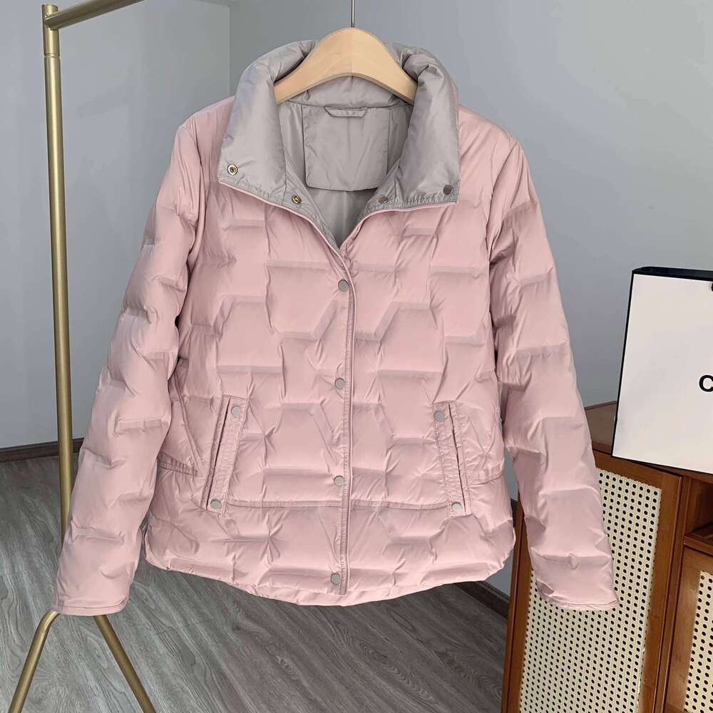 Lagabogy 2025 New Winter Women 90% White Duck Down Coat Female Stand Collar Single Breasted Jacket Casual Loose Puffer Parkas