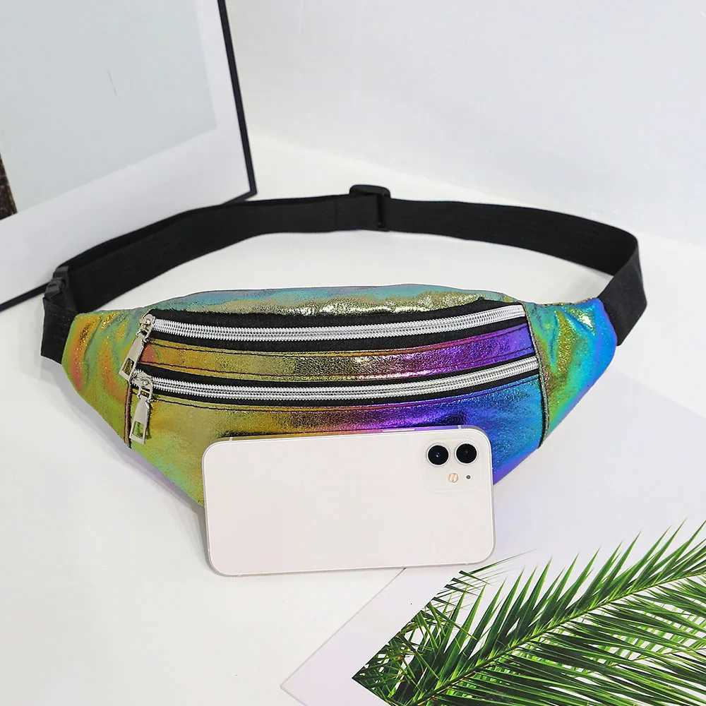 Holographic Fanny Pack womens waist bags mens outdoor sports chest bag colorful laser crossbody mobile phone bags Z250911