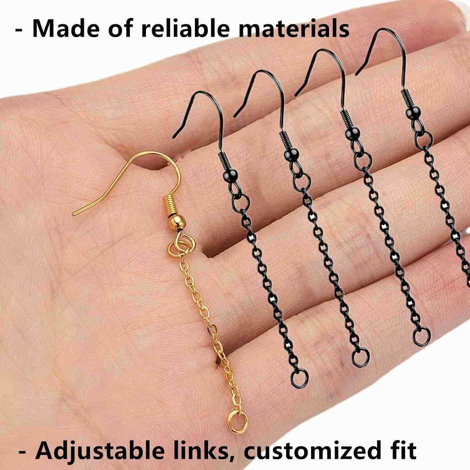 20 Pcs Earrings Beading Hoop for Jewelry Making Jewelry Findings Hoops Adjustable Chain Extender Earring Charms Extension Chains for DIY Craft Earring
