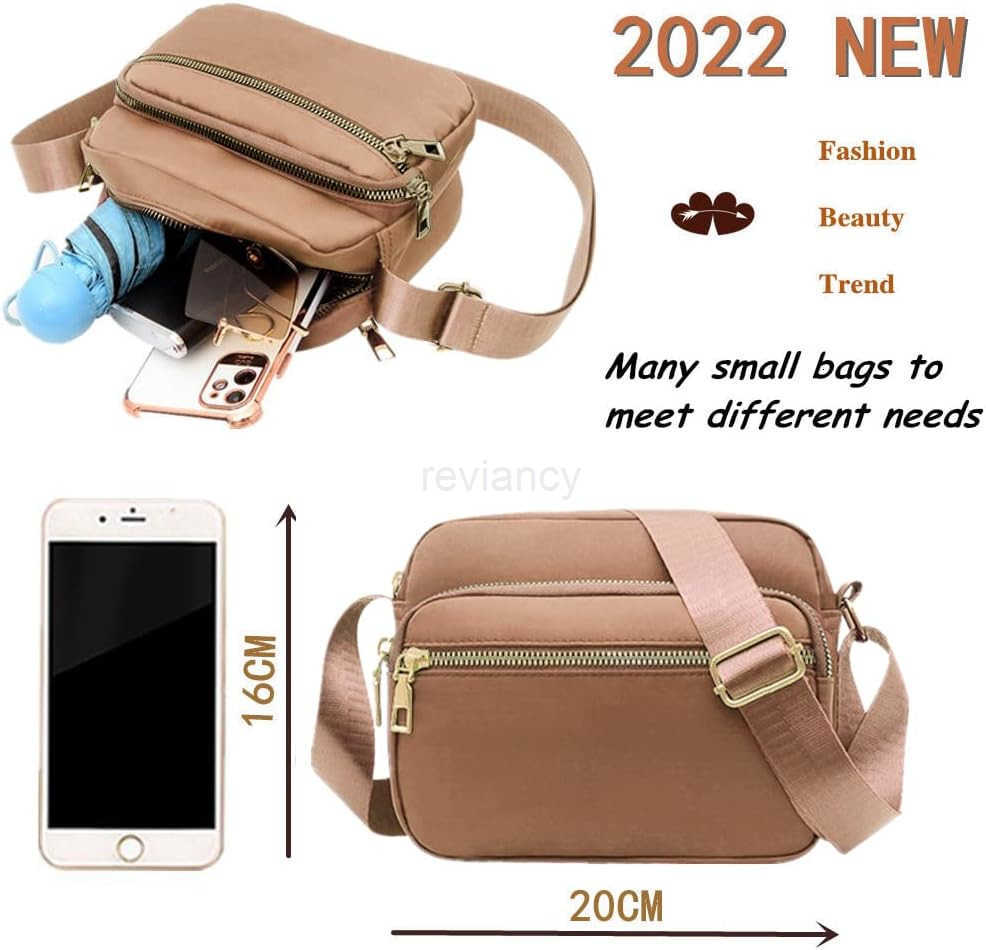 Nylon Crossbody Bags for Women Purses and Handbags Womens Casual Messenger Bag Waterproof Black Crossbody PurseW250911