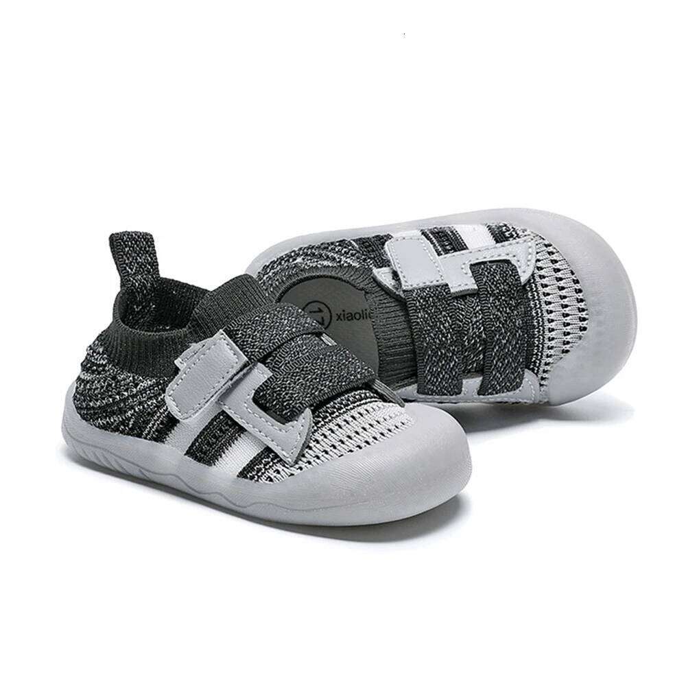 Boys Girls Fashion Breathable Non-slip Knitted Sneakers Rubber-soled Toddler Outdoor Walking Baby Shoes