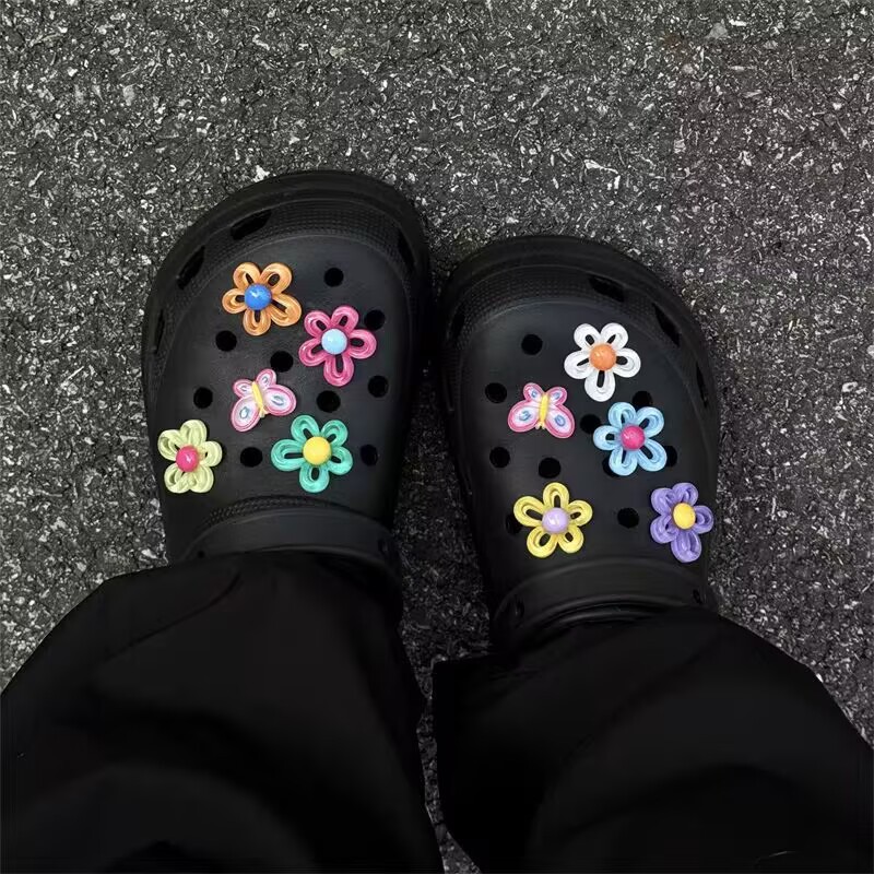 New 9-piece 5-piece pearl hole shoe charm designer DIY shiny shoes with stickers gifts Z250402