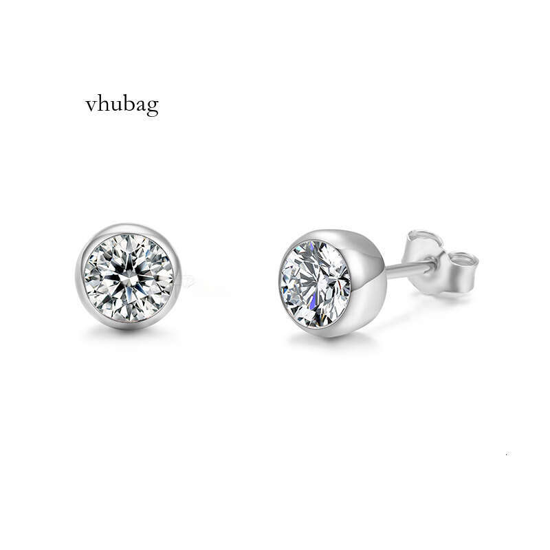 High Quality O.5CT 1CT Round Moissanite Dia Sterling Sier Stud Earrings