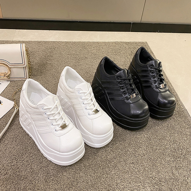 Women's Pumps New Spring Autumn 2025 Fashion Round Head High Heels Slope Heel Shoes Lace-Up Leisure Shoes Women Chunky Platform Fashion Sneakers 