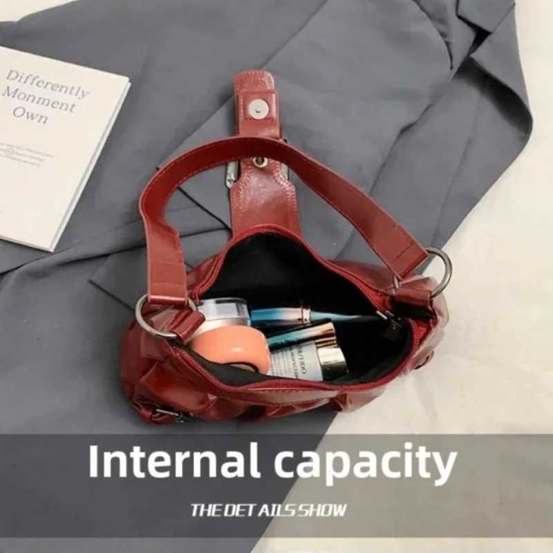 Y2K Pleated Hobo Shoulder Bag Womens Maillard Style Underarm Bag Pleated Hobo Shoulder Bag Z250911