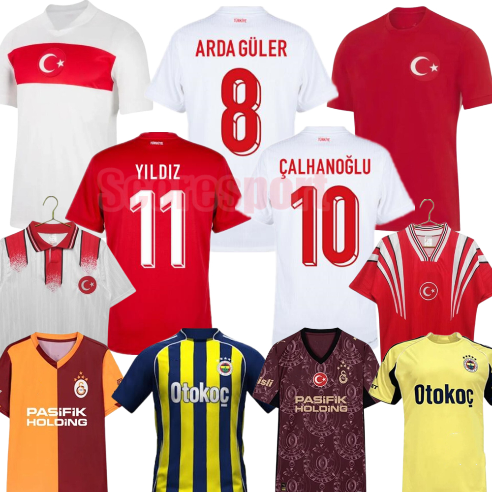Turkey Soccer Jersey Arda Guler YILDIZ CALHANOGLU DEMIRAL Turkiye Club 25 26 Football Shirts 2008 Retrio Home Away 1996 Vintage CENK TOSUN Retro Kit Top
