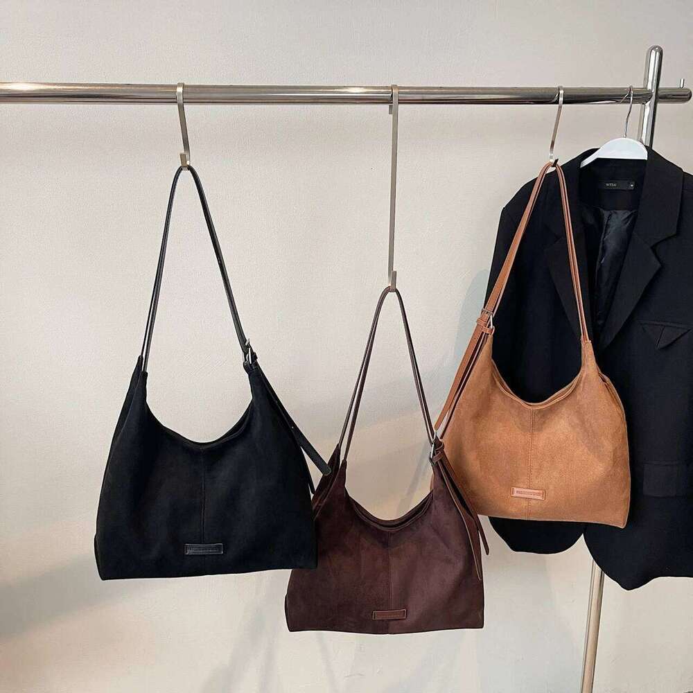 Vintage Handbag Purse For Women Suede Shoulder Causal Crossbody Bags Female Designer Clutch Ladies Crescent Hobo Bag