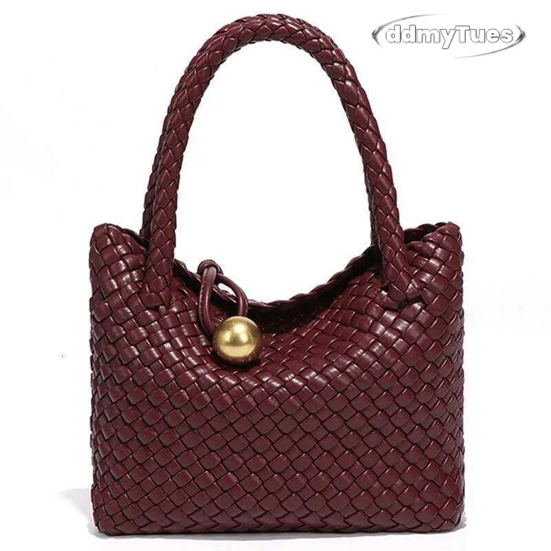Woven Crossbody Women Simple Advanced Feeling Shoulder Handbag PU Material Hobo Bag TUES