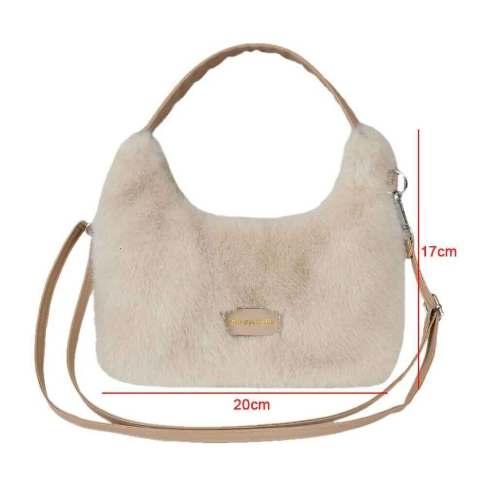 Winter New Faux Fur Ladies Shoulder Soft Fluffy Female Crossbody Solid Color Large Capacity Plush Tote Bag