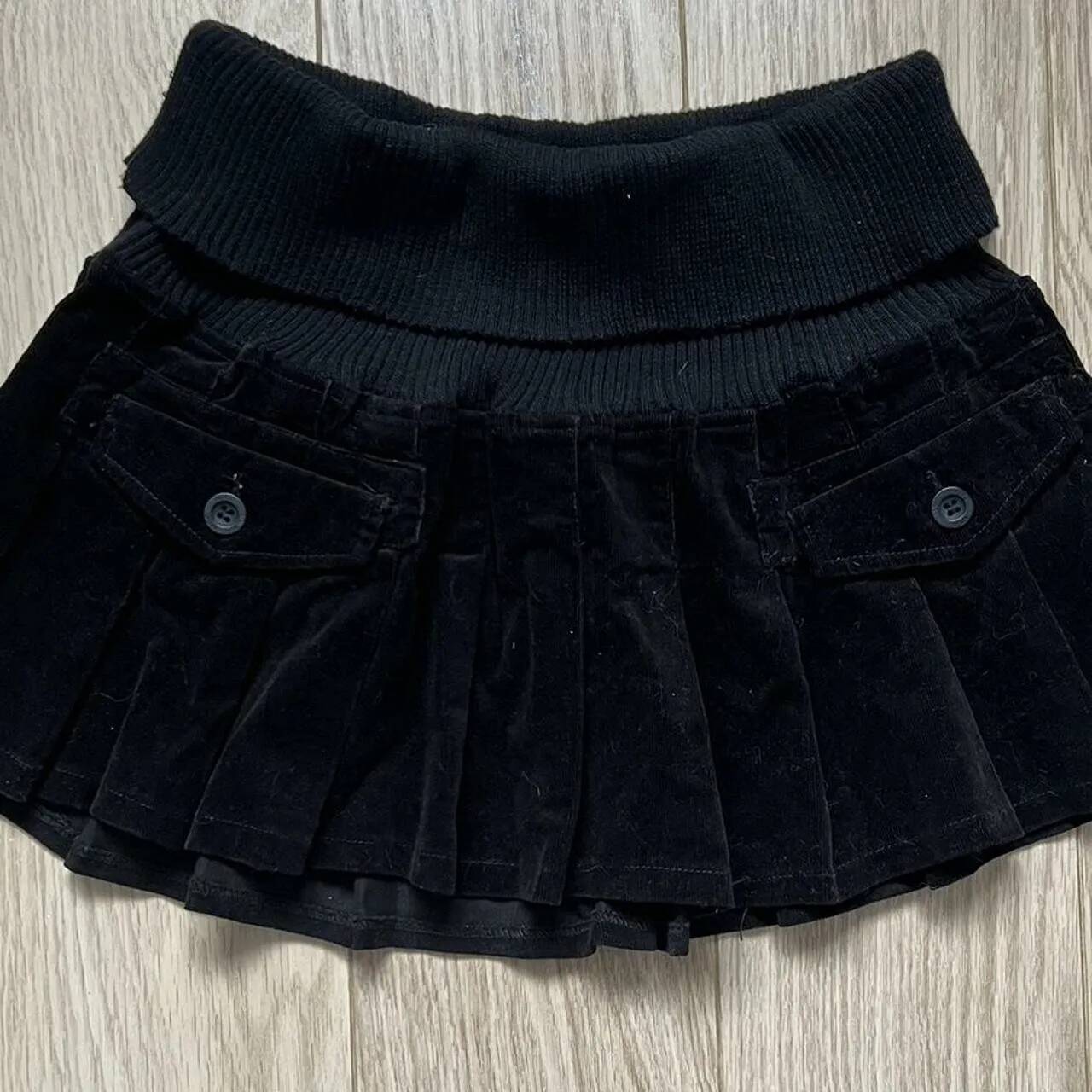 Y2K Ribbed Stretchy Waistband Mini Gothic Pleated Womens Haruku Autumn Winter Retro Apricot Black High Waist Skirt dongdumaoyi
