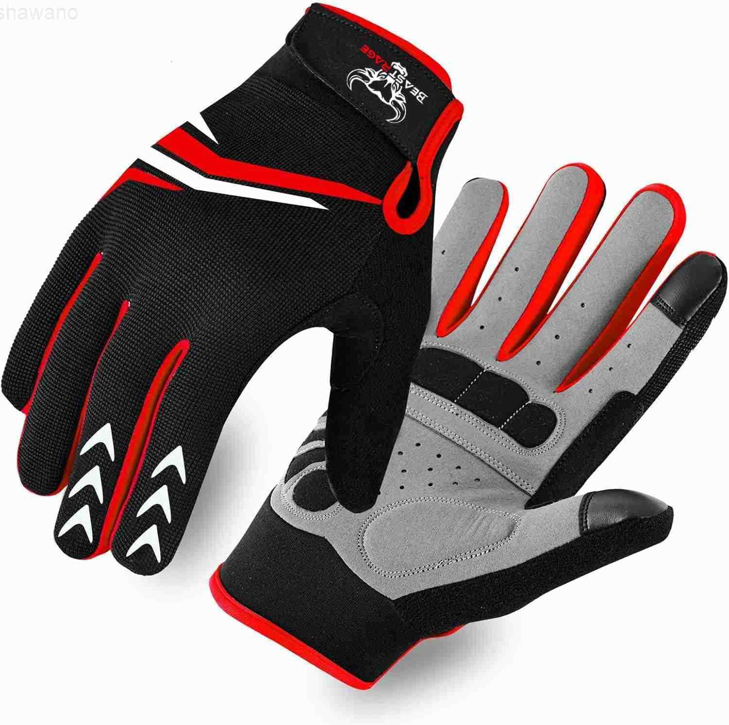 Finger Cycling Gloves with Padding for Men Women AntiSlip Shock Absorbing Breathable Touchscreen Mountain Bike Gloves for BMX MTB Riding Road RacingW2