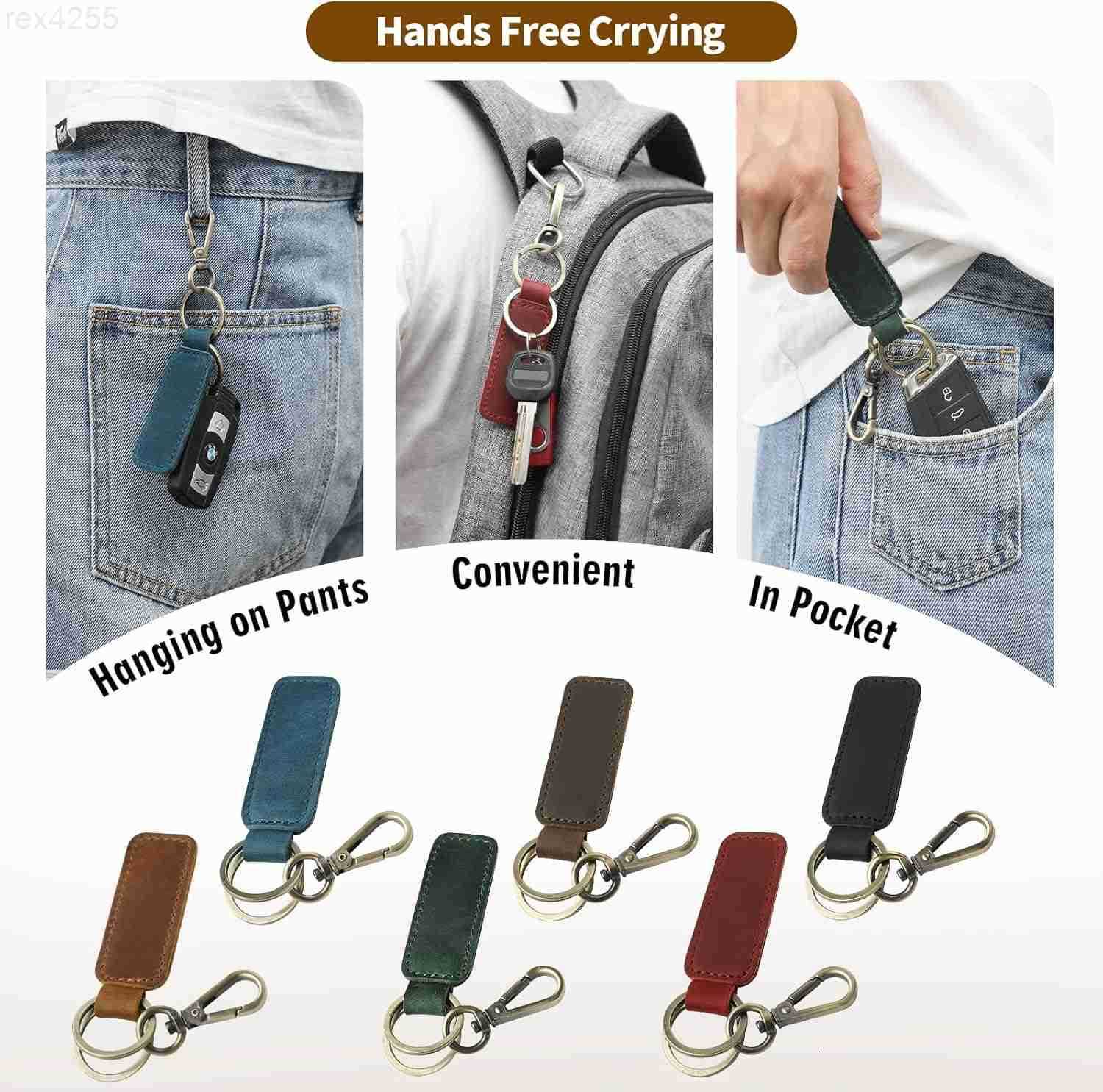 Genuine Leather Car Keychain Universal Key Fob Keychain Leather Key Chain Holder for Men and Women JC306W250911