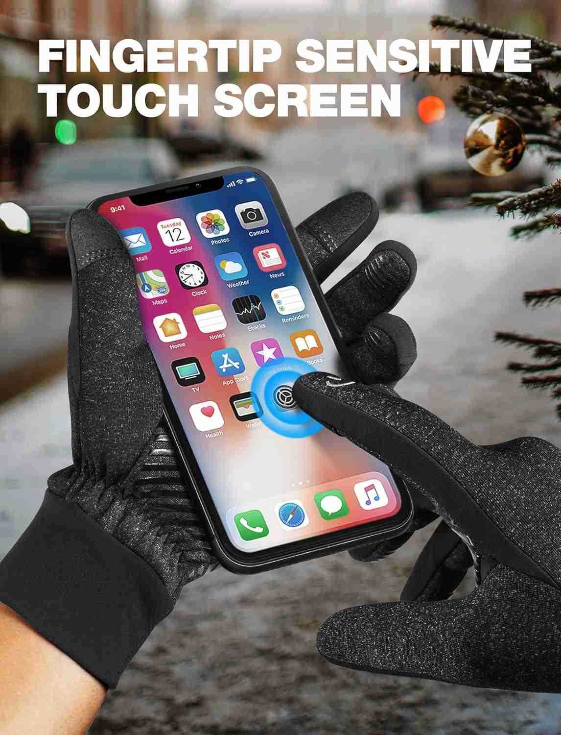 Lightweight Winter Running Gloves Touch Screen AntiSlip Warm Thermal Glove Liners Cool Weather Driving Cycling Hiking Biking Walking Sporting for Wome