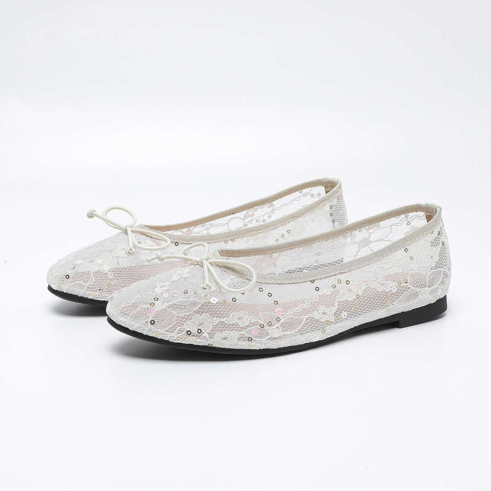 Plus Size Designer Shoe Women's 35-45 Round Toe Shallow Mouth Bowknot Non-Slip Flat Mesh Breathable Single Shoes Fisherman